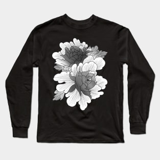 Flower Casual peony classy tattoo design Long Sleeve T-Shirt